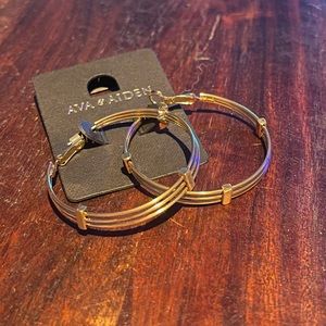 New- Ava and Aiden gold toned hoop earrings